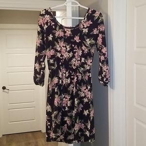 Navy Blue Floral Dress